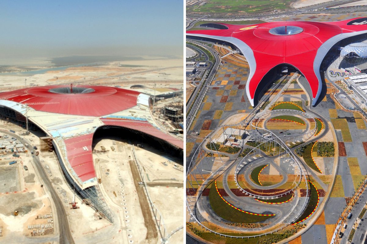 Incredible pictures of Ferrari World Abu Dhabi then and now