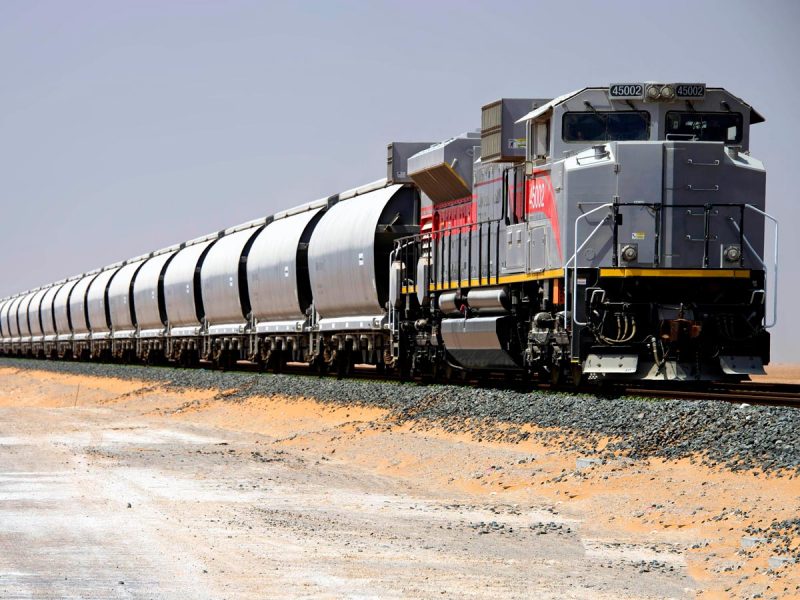 Etihad Rail: train going down track