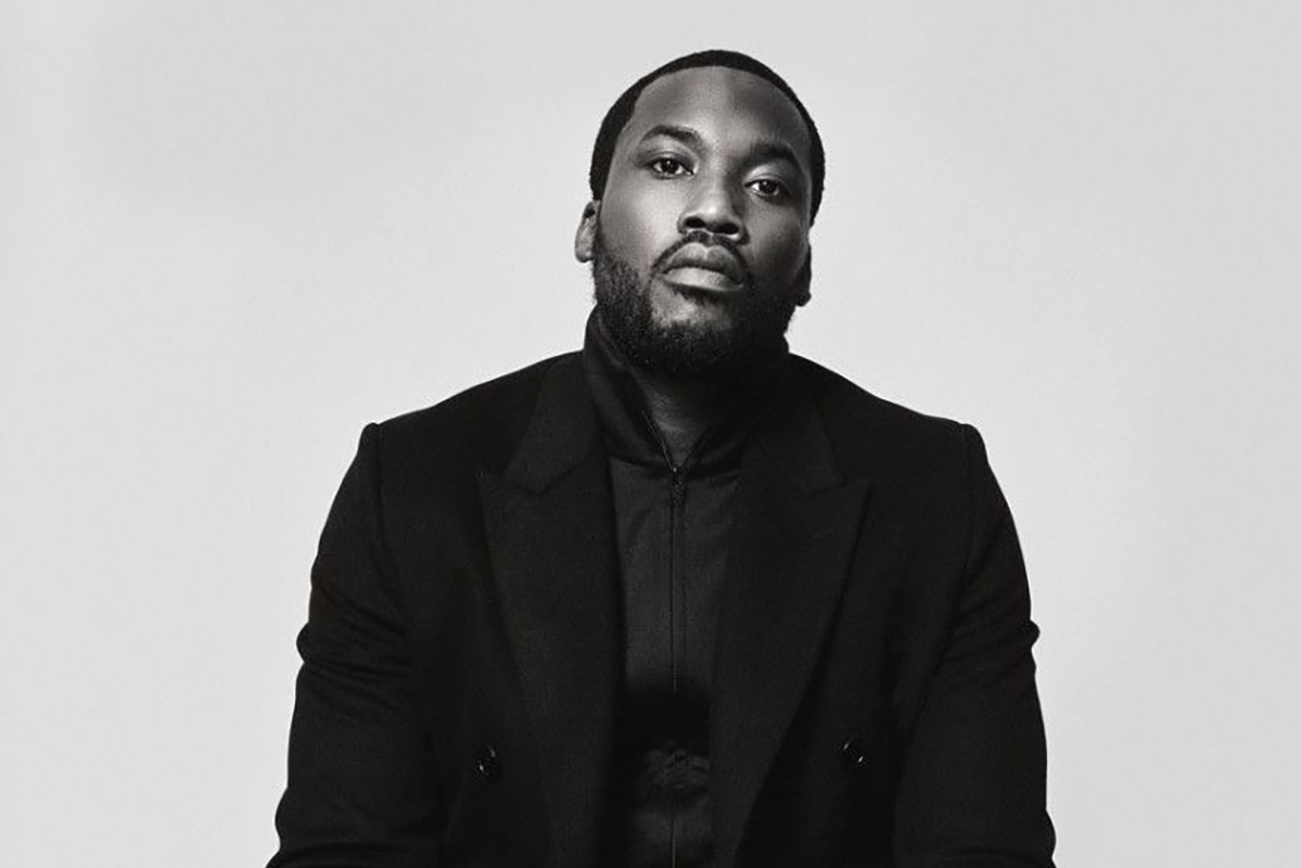 Meek Mill black and white portrait