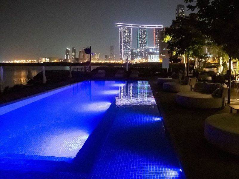 Best pool partiesin Abu Dhabi: Cove beach at night with night sky