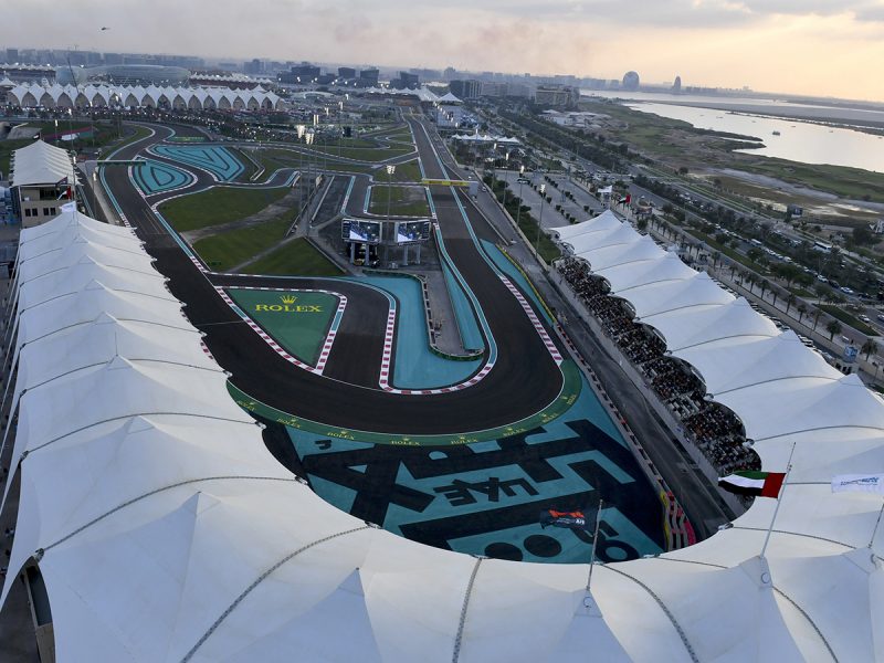 New Formula 1 Abu Dhabi Grand Prix grandstand revealed for 2022: Aerial view of Yas Marina Circuit