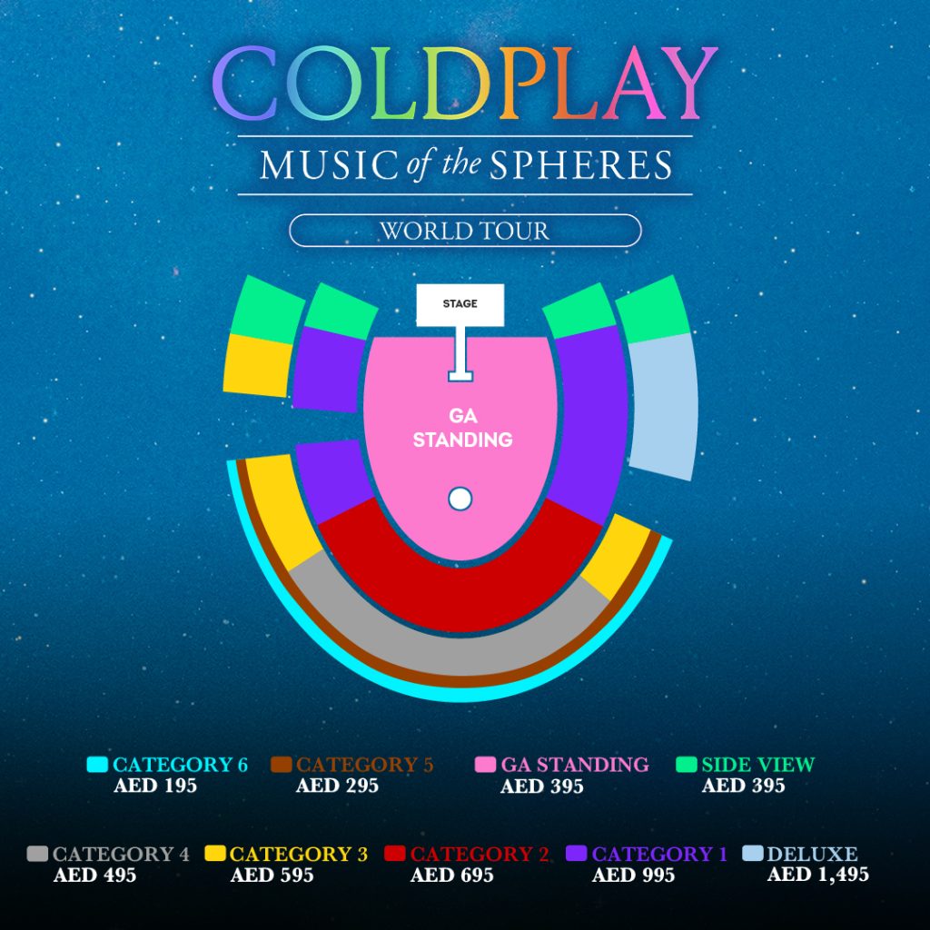 Coldplay Abu Dhabi tickets 2025 prices, seating plan, presale access